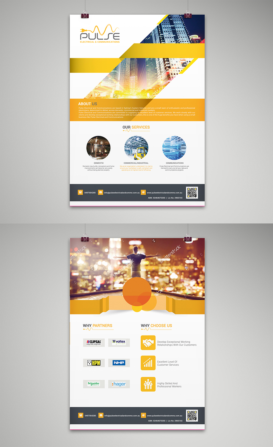 Flyer Design by MOATAZ AZAB for Pulse Electrical and Communications | Design #11813644