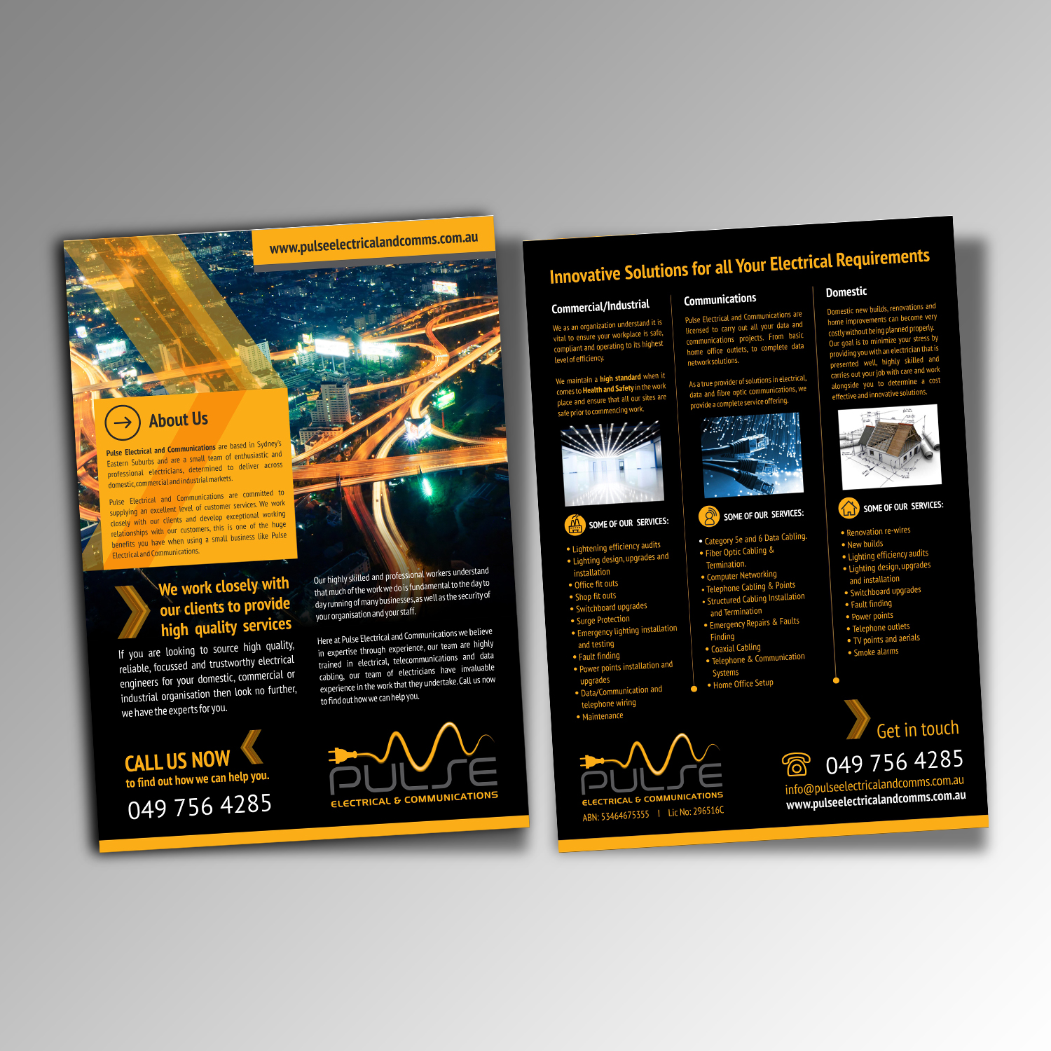 Diseño de Flyer por webwee para Pulse Electrical and Communications | Diseño #11783848