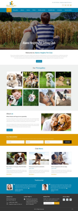 Web Design by pb for Alamo Heights Petsitting Club | Design: #11781447