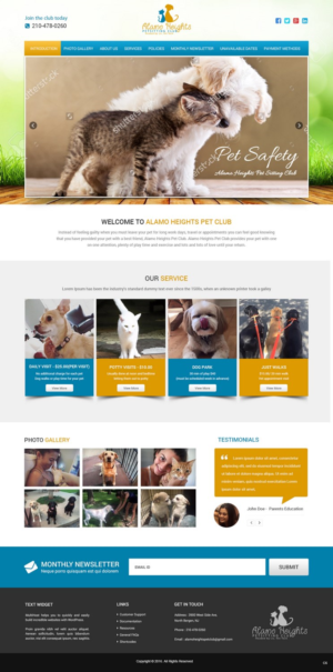 Web Design by pb for Alamo Heights Petsitting Club | Design: #11781451