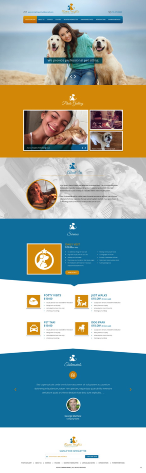 Web Design by pb for Alamo Heights Petsitting Club | Design: #11791511