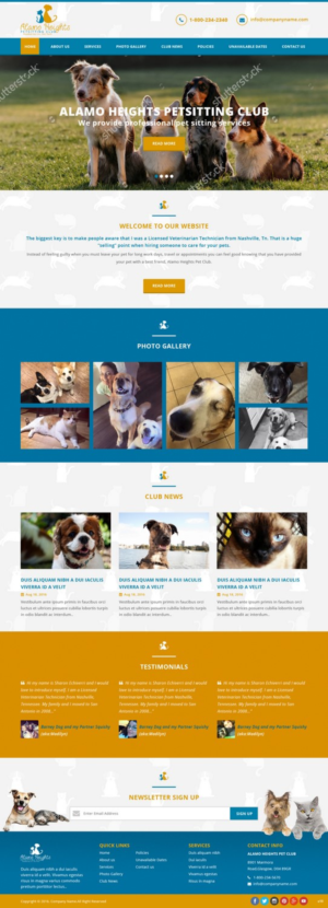 Web Design by pb for Alamo Heights Petsitting Club | Design: #11803620