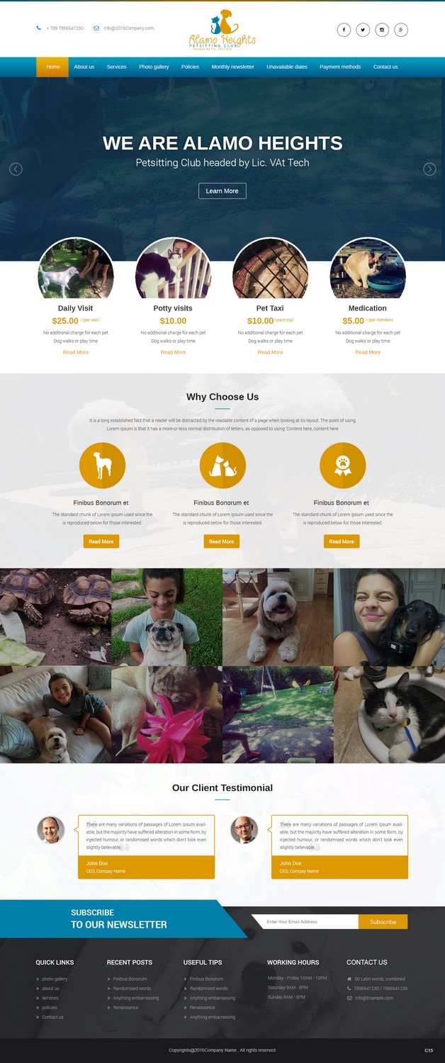 Web Design par pb pour Alamo Heights Petsitting Club | Design #11803621