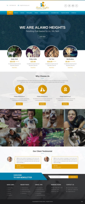 Web Design by pb for Alamo Heights Petsitting Club | Design: #11807674