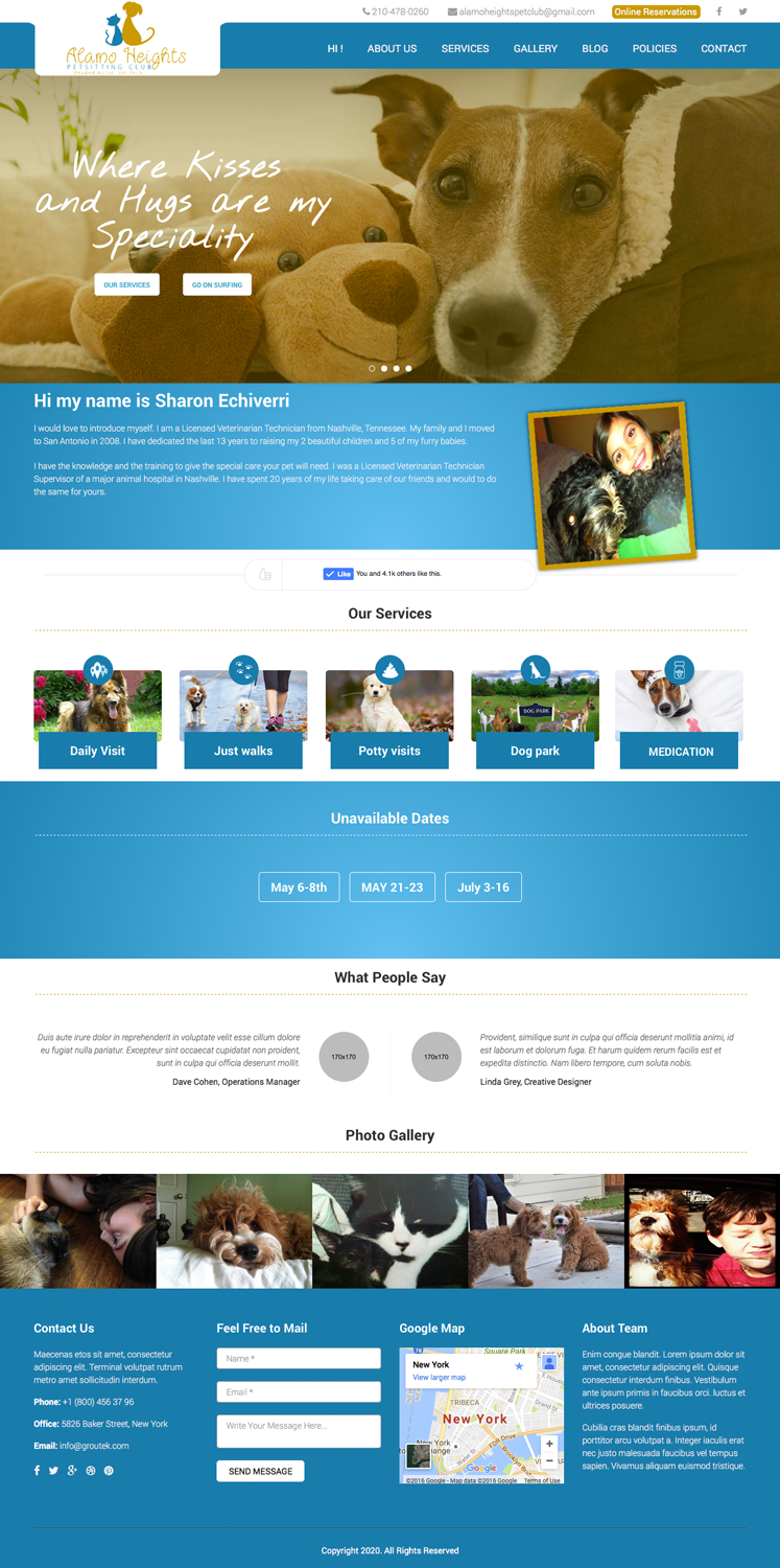 Web Design by cCopilot for Alamo Heights Petsitting Club | Design #11852732