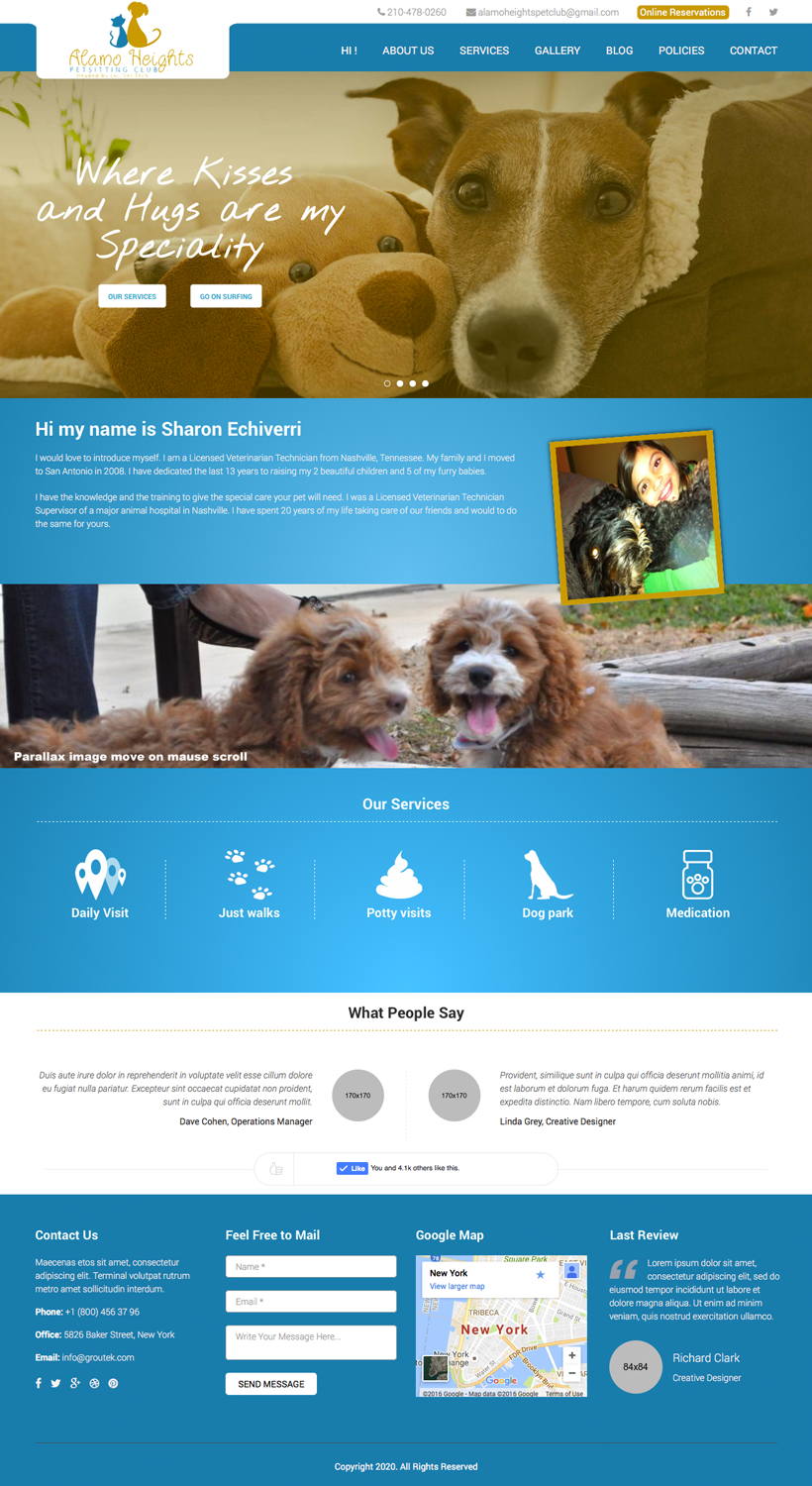 Diseño Web por cCopilot para Alamo Heights Petsitting Club | Diseño #11852734