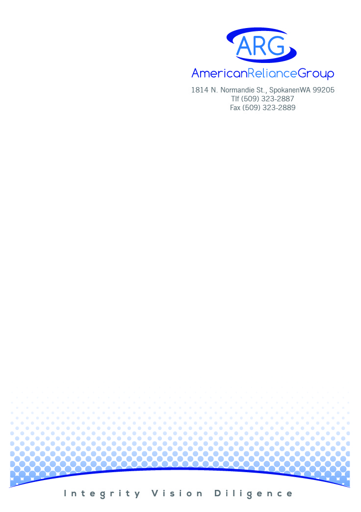 Stationery Design by MariaRods for American Reliance Group, INC | Design #11862709