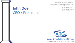 Stationery Design by Abby Arnett for American Reliance Group, INC | Design #11843138