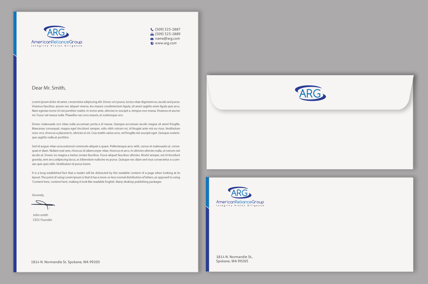 Stationery Design by chandrayaan.creative for American Reliance Group, INC | Design #11949593