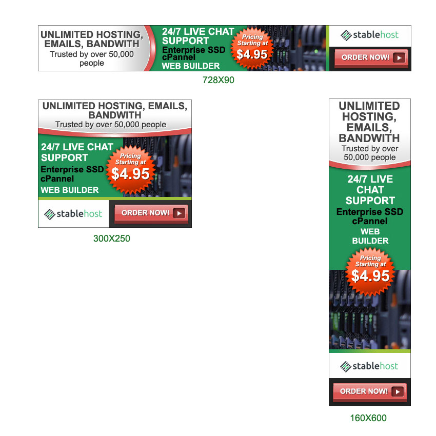 Banner Ad Design by DesignXyz for StableHost.com | Design #11806574