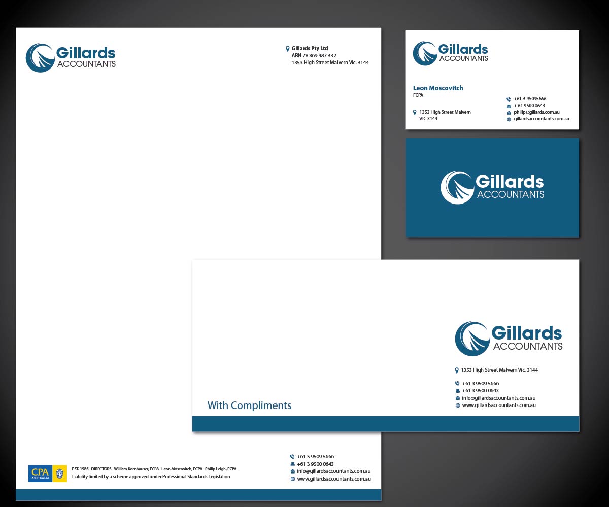Stationery Design by joliau for Gillards Pty Ltd | Design #11794252