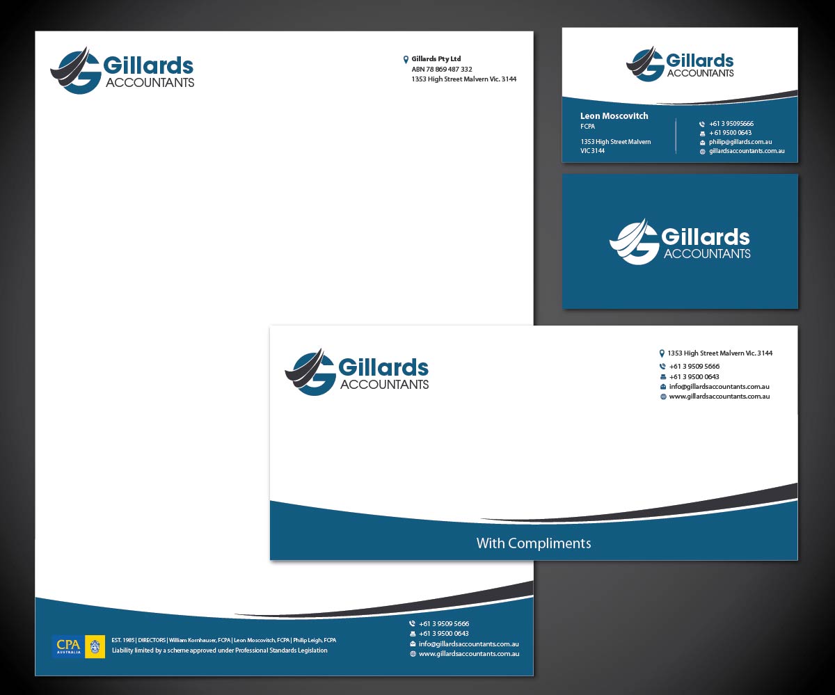 Stationery Design by joliau for Gillards Pty Ltd | Design #11794253