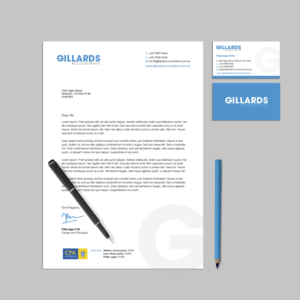 Schreibwaren-Design von Zoe Studio für Gillards Pty Ltd | Design #11801488
