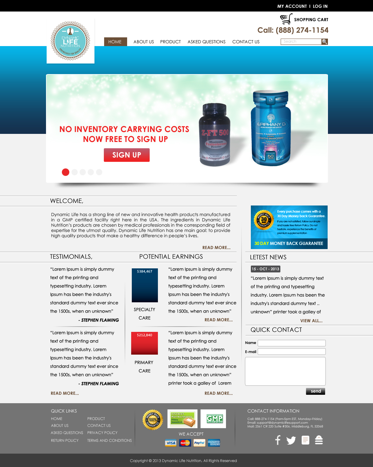 Diseño de Página de Aterrizaje por Bright Star para Live Well Marketing LLC | Diseño #2399035