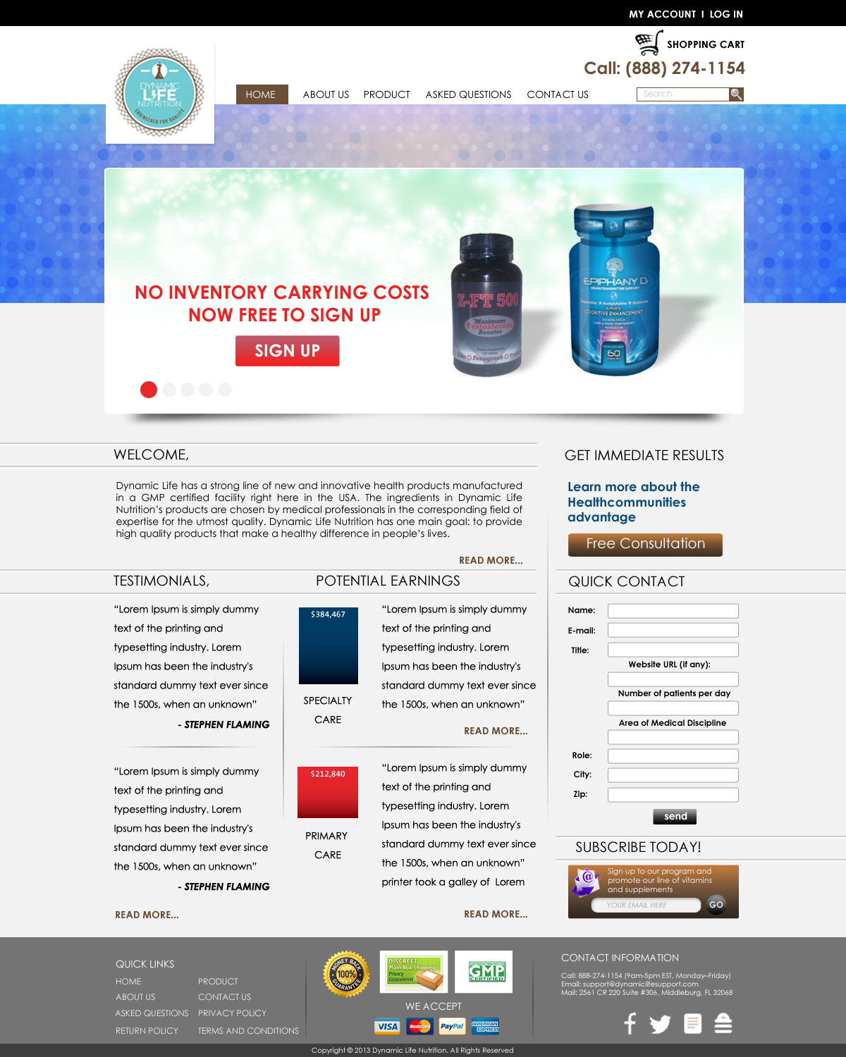 Diseño de Página de Aterrizaje por Bright Star para Live Well Marketing LLC | Diseño #2411674