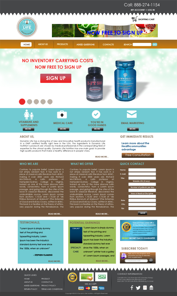 Diseño de Página de Aterrizaje por Bright Star para Live Well Marketing LLC | Diseño #2433005