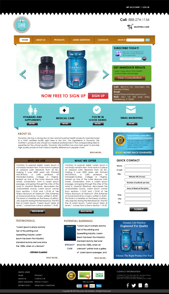 Landing Page Design by Bright Star for Live Well Marketing LLC | Design #2437596
