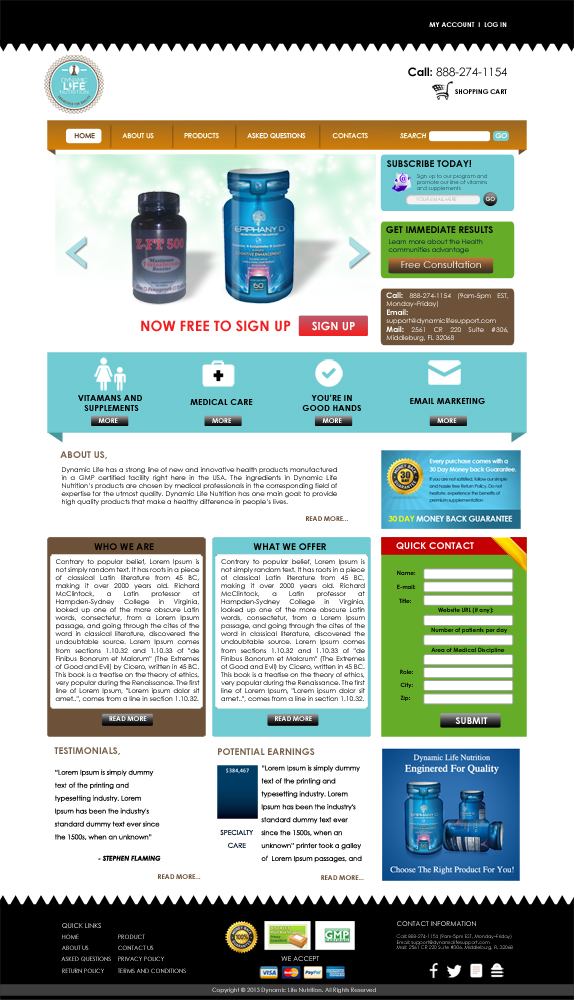 Diseño de Página de Aterrizaje por Bright Star para Live Well Marketing LLC | Diseño #2441143