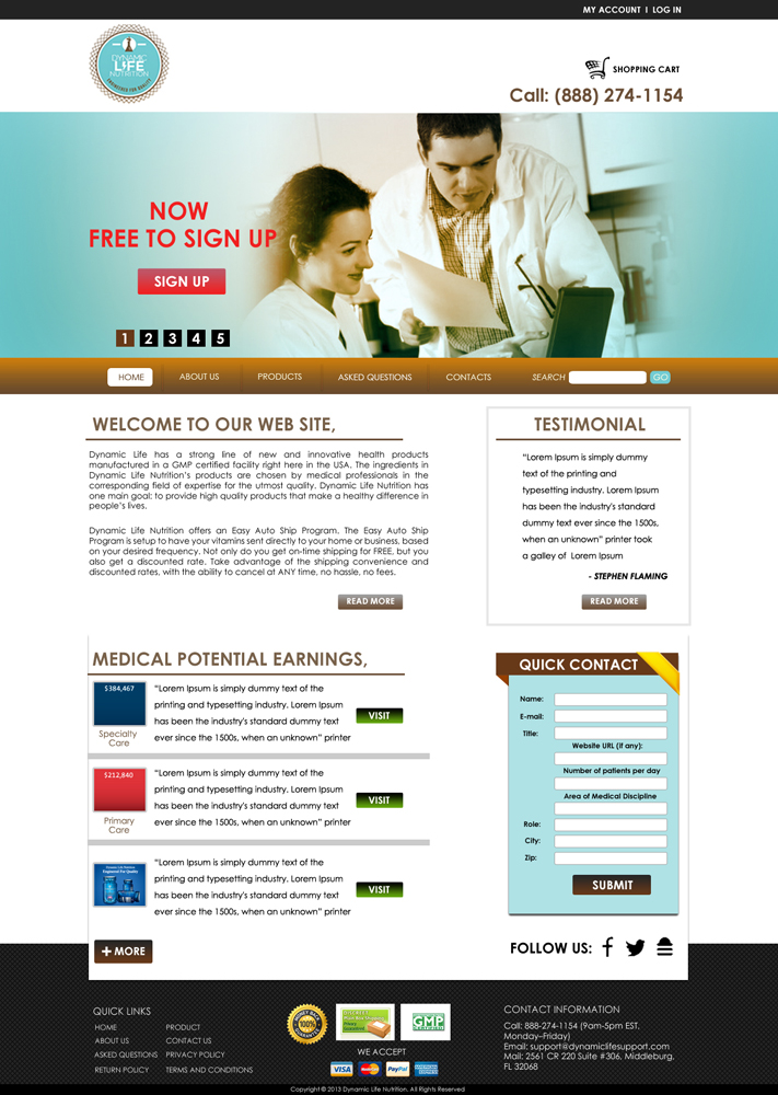 Diseño de Página de Aterrizaje por Bright Star para Live Well Marketing LLC | Diseño #2509998