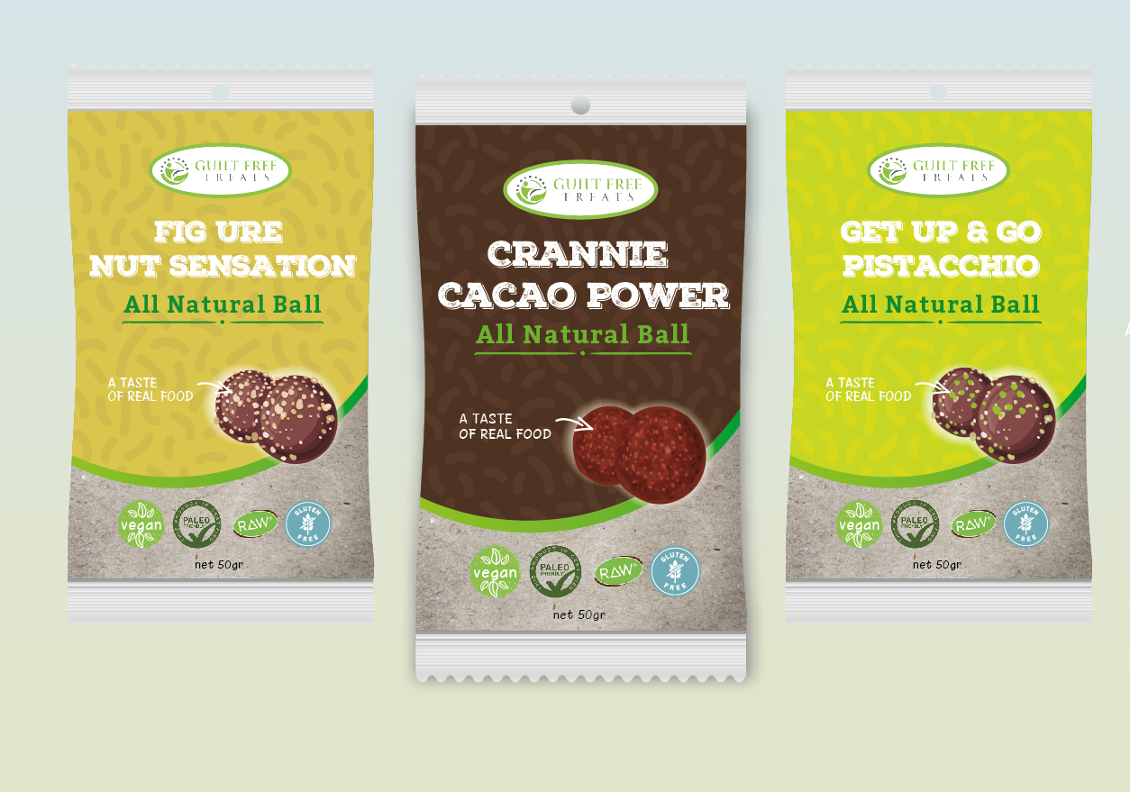 Verpackungs-Design von wow factory für GUILT FREE TREATS | Design #11950485