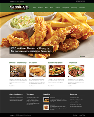 Famous restaurant chain needs Wordpress Design | Wordpress Design by OM
