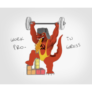 Soviet Weightlifting Godzilla Monster | Design Art par MissJo Designs