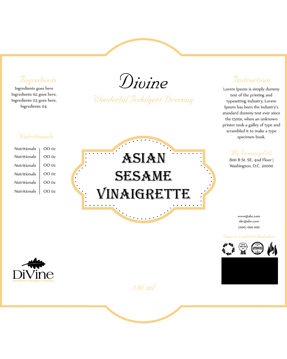 Label Design by Limecom for Divine Gourmet Foods | Design #11883539