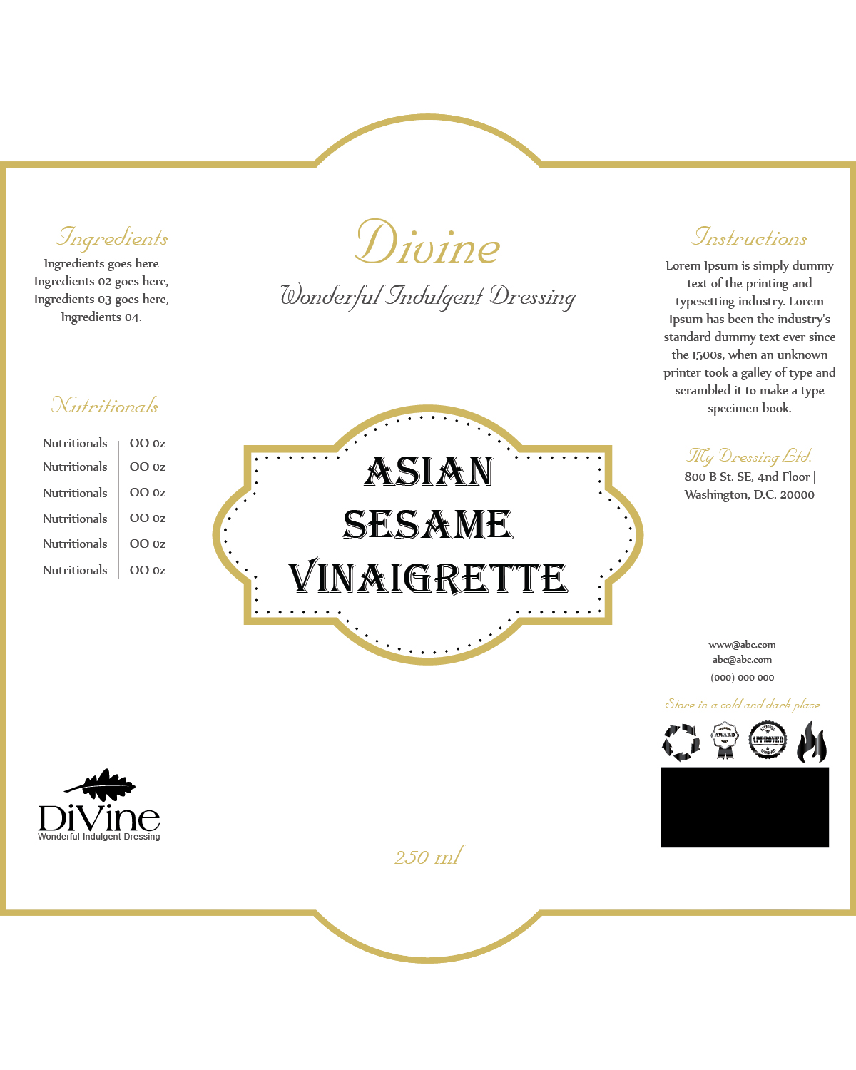 Label Design by Limecom for Divine Gourmet Foods | Design #11883540