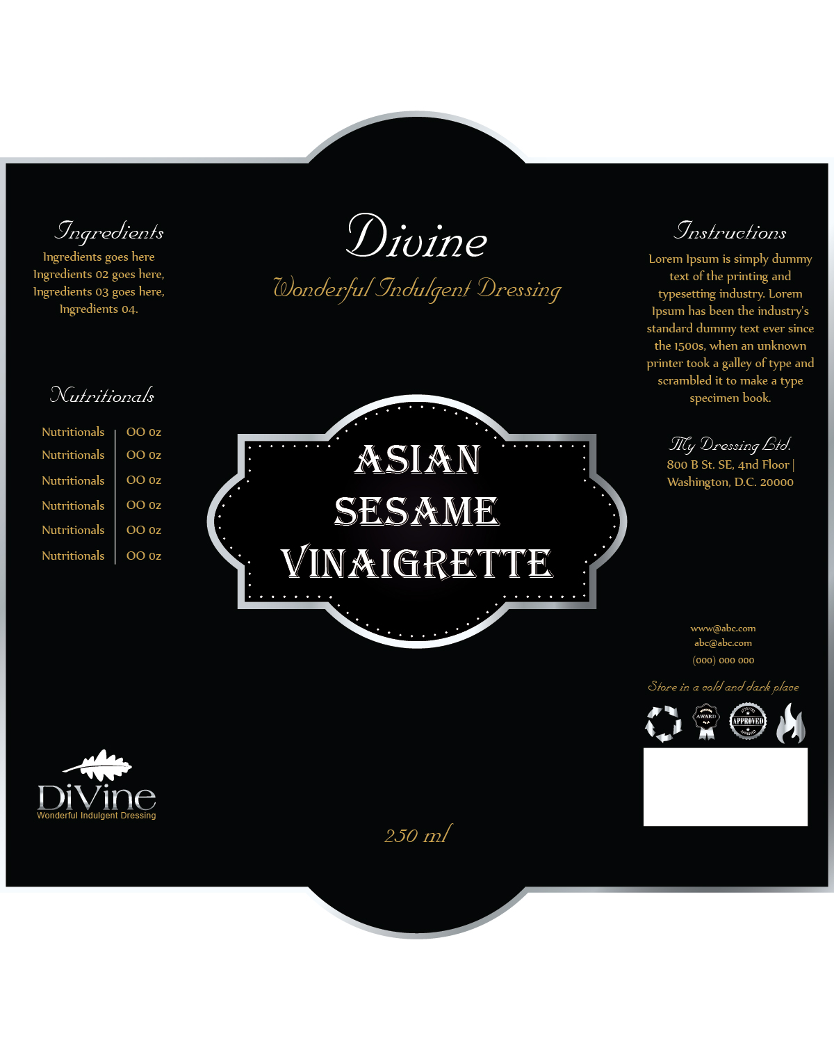Label Design by Limecom for Divine Gourmet Foods | Design #11883547