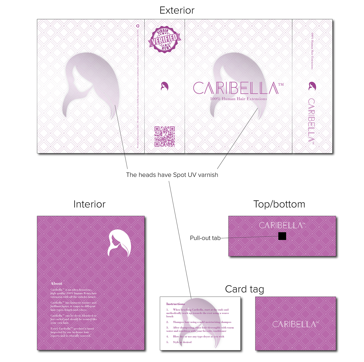 Elegant Feminine Hair And Beauty Packaging Design For A Company
