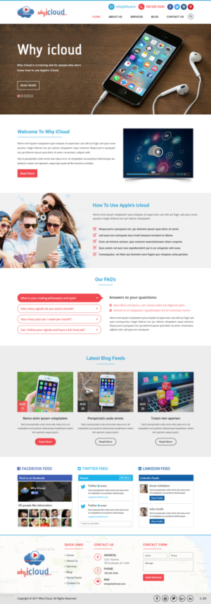 Wordpress Design by pb for Why iCloud | Design: #13425875