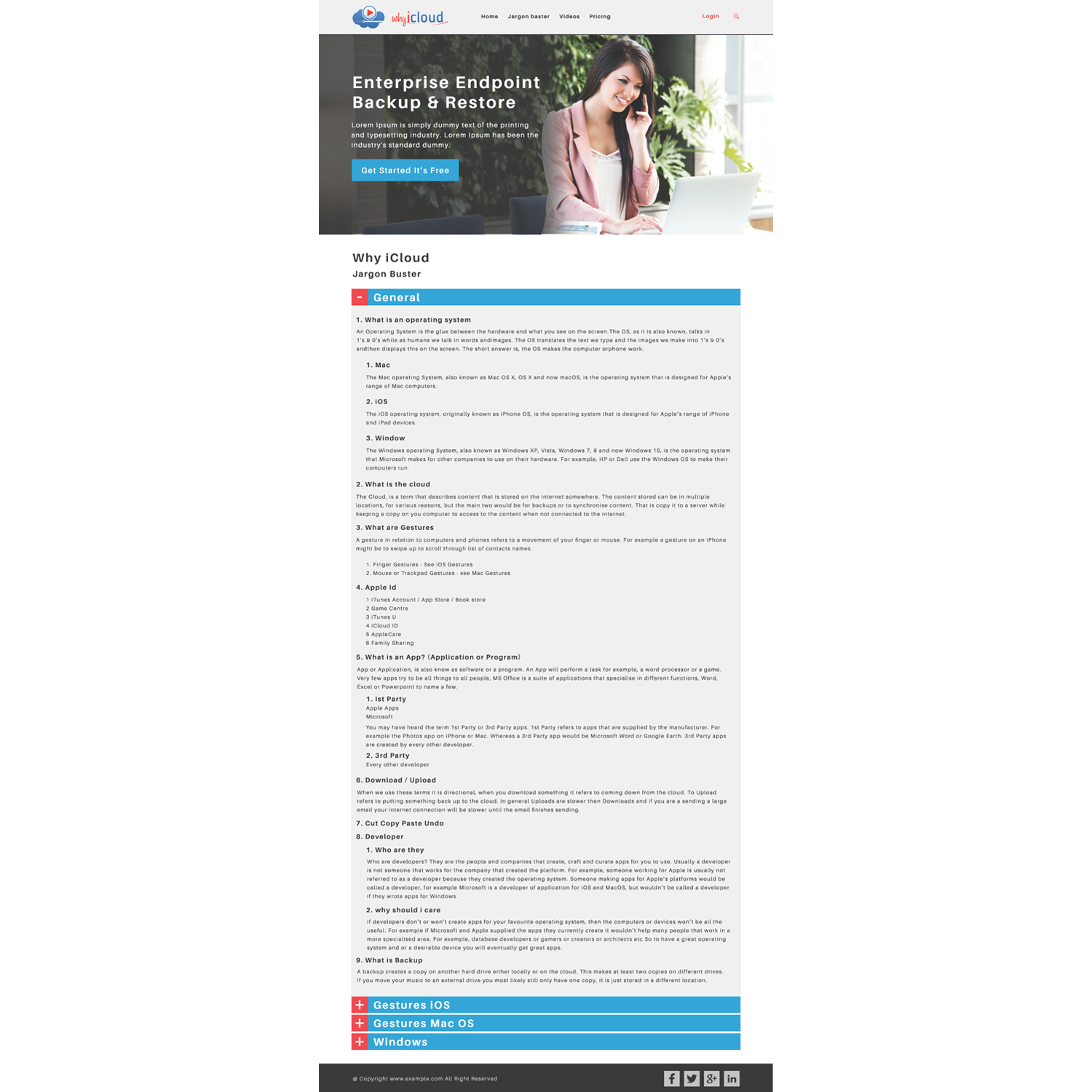 Wordpress Design by thakurvandy07 for Why iCloud | Design #13515292