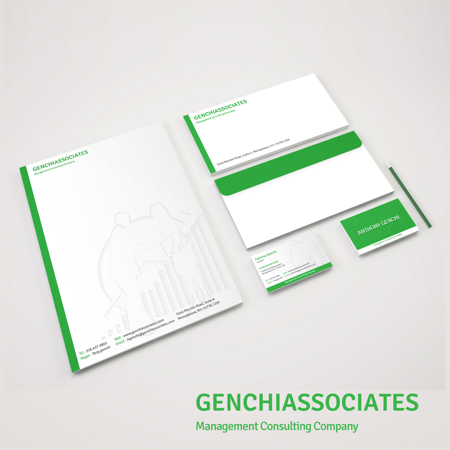 Diseño de Tarjeta de Presentación por Creative Jiniya para Genchi Associates | Diseño #11802426