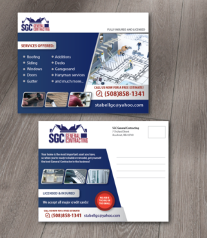 Postkarten-Design von alex989 für SGC General Contracting  | Design: #11809664