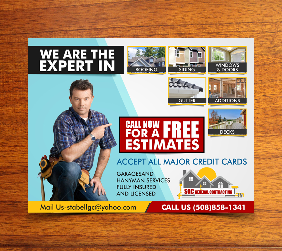 Postcard Design by ecorokerz for SGC General Contracting  | Design #11801348