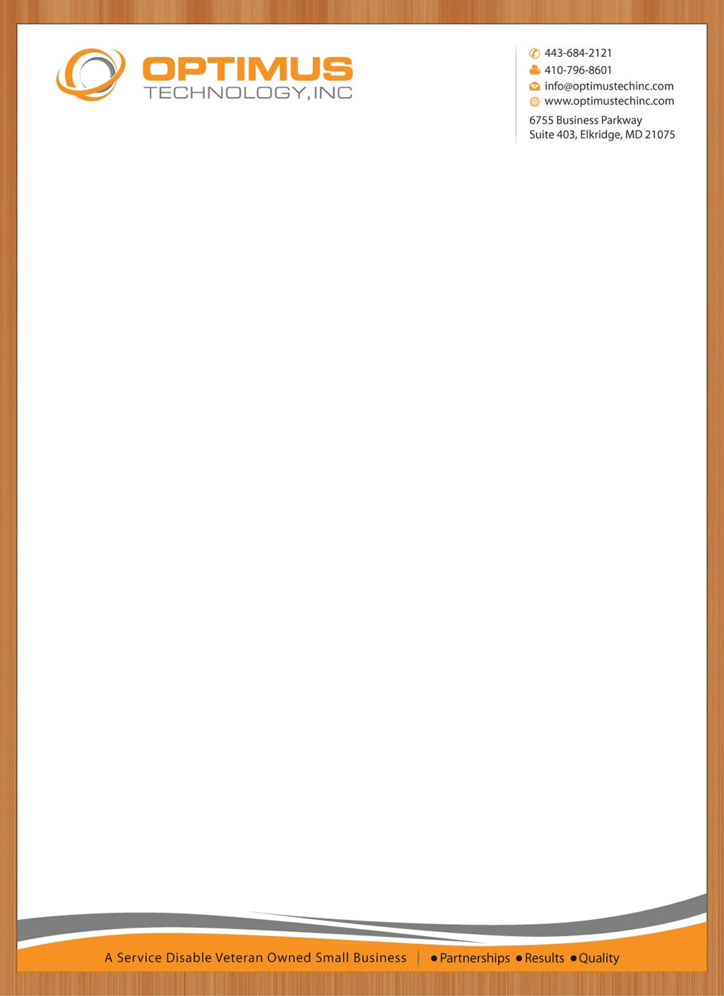 Letterhead Design by Sbss for Optimus Technology, Inc | Design #2355898