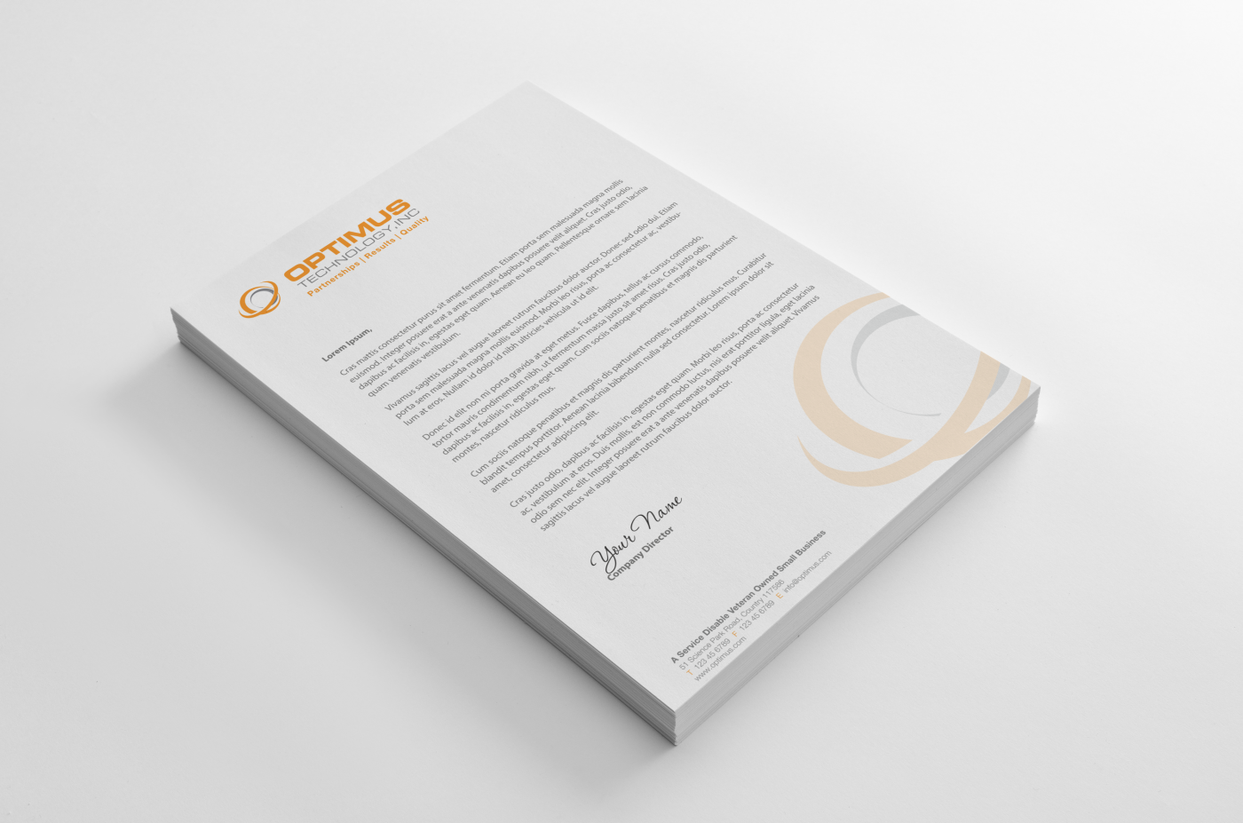 Letterhead Design by HYPdesign for Optimus Technology, Inc | Design #2362315