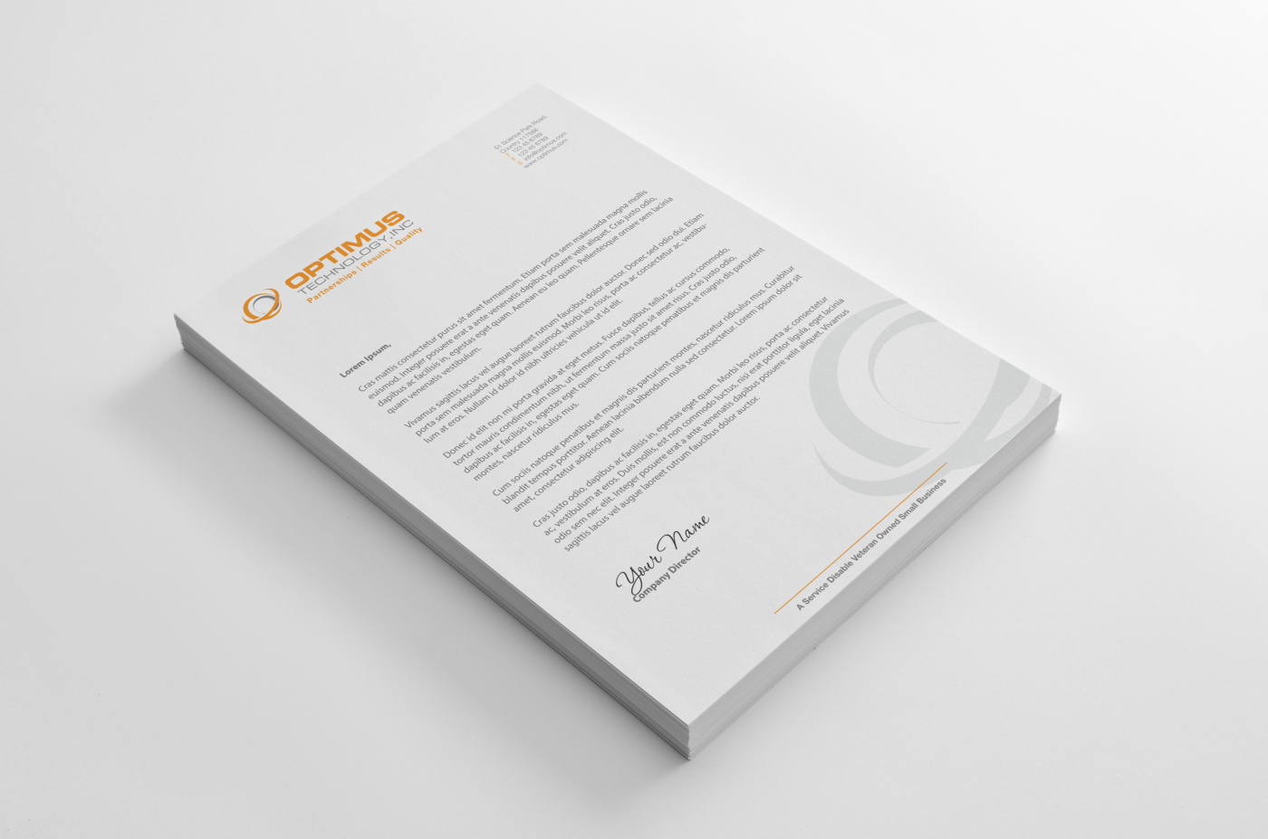 Letterhead Design by HYPdesign for Optimus Technology, Inc | Design #2362321