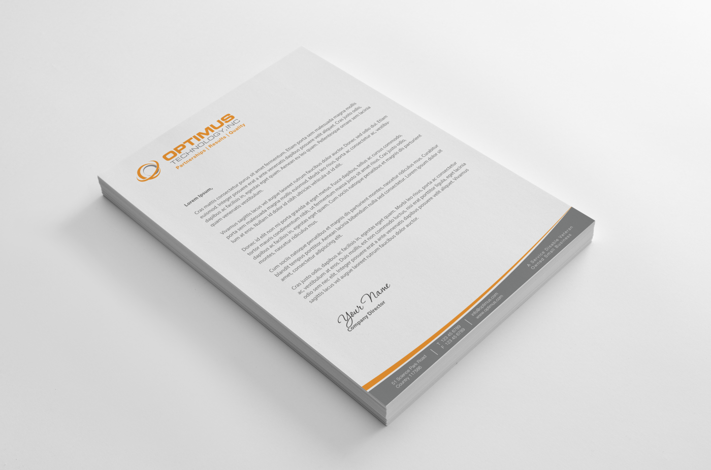 Letterhead Design by HYPdesign for Optimus Technology, Inc | Design #2362322