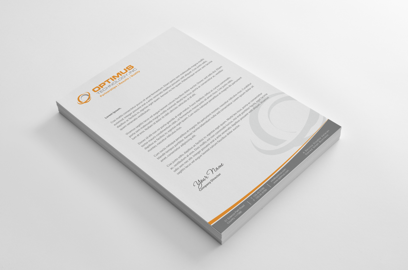 Letterhead Design by HYPdesign for Optimus Technology, Inc | Design #2376523