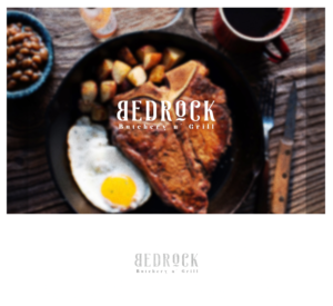 BEDROCK butchery n' grill  | Logo Design by DominicDesign