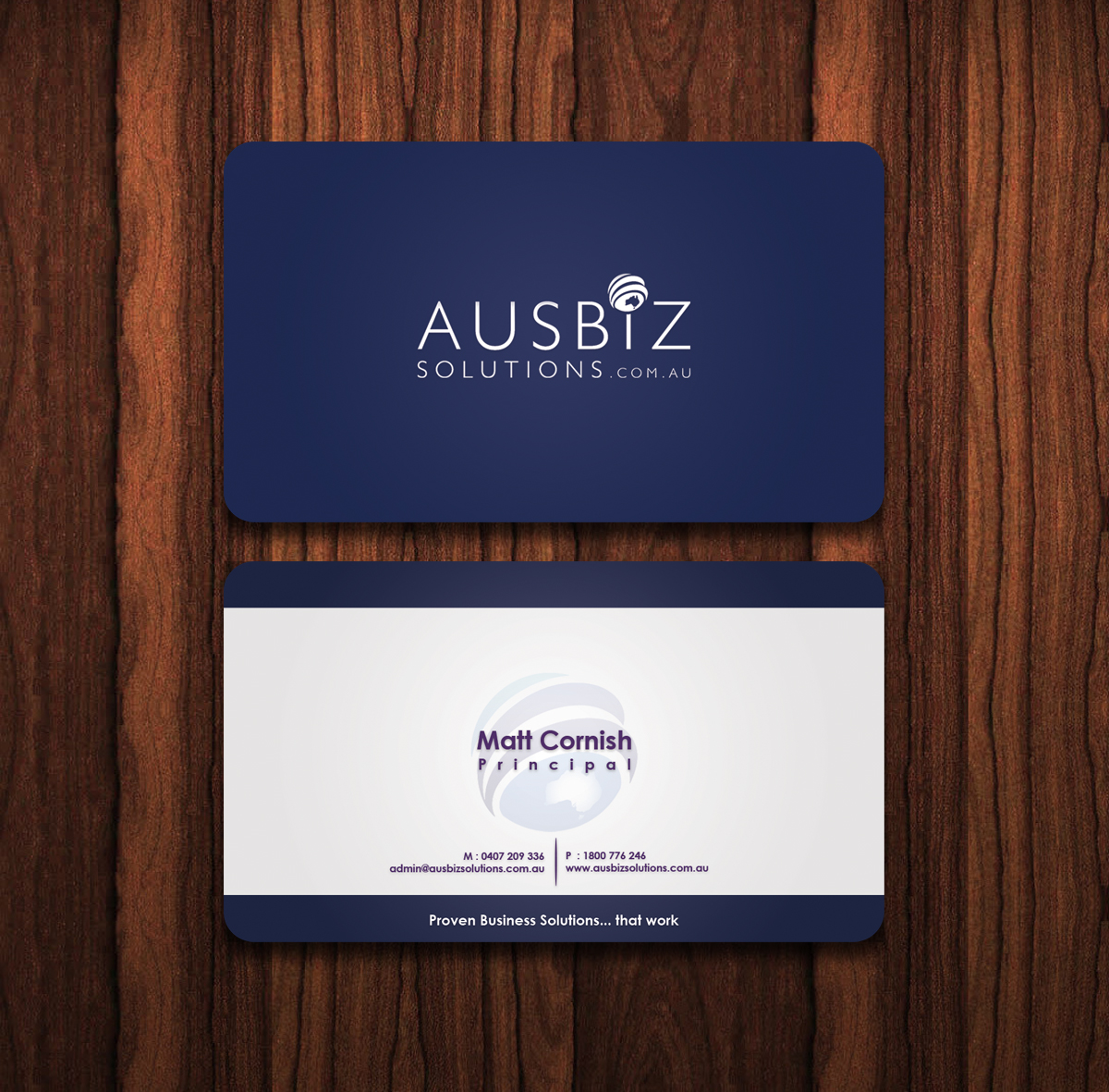 Business Card Design by TS Designs for AusBiz Solutions.com.au | Design #2356688