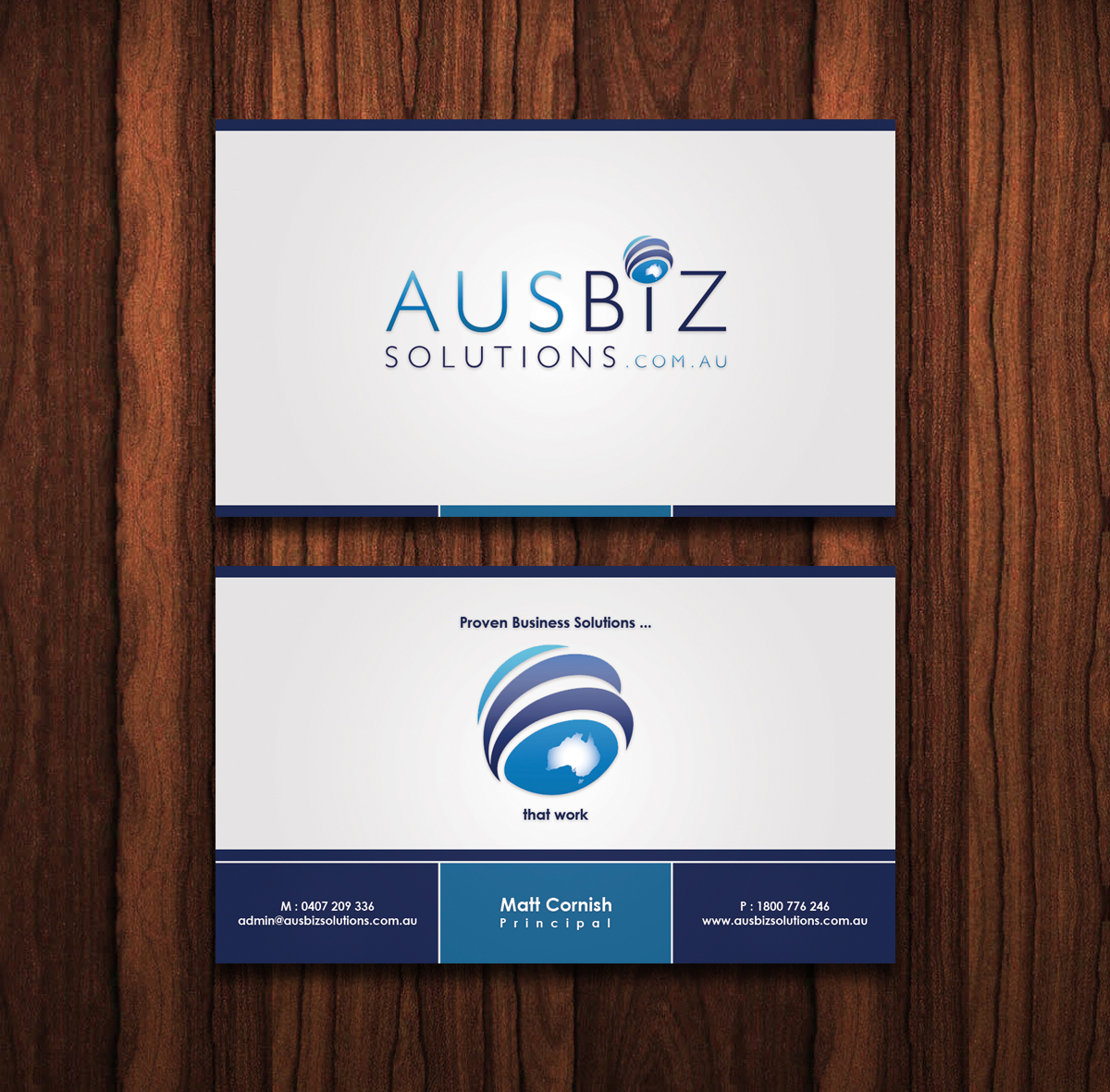 Business Card Design by TS Designs for AusBiz Solutions.com.au | Design #2356890
