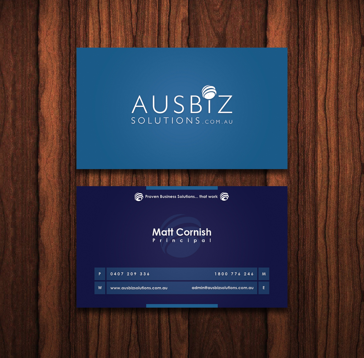 Business Card Design by TS Designs for AusBiz Solutions.com.au | Design #2362081