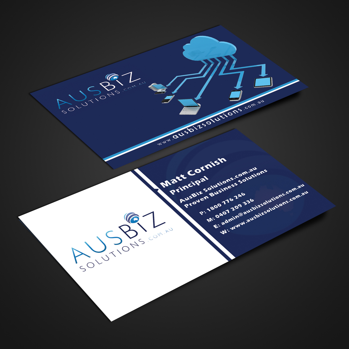 Business Card Design by Harshan for AusBiz Solutions.com.au | Design #2361267