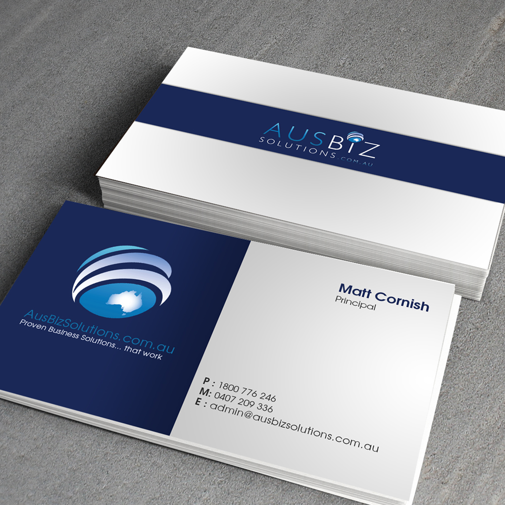 Business Card Design by junaid ahmad for AusBiz Solutions.com.au | Design #2361849