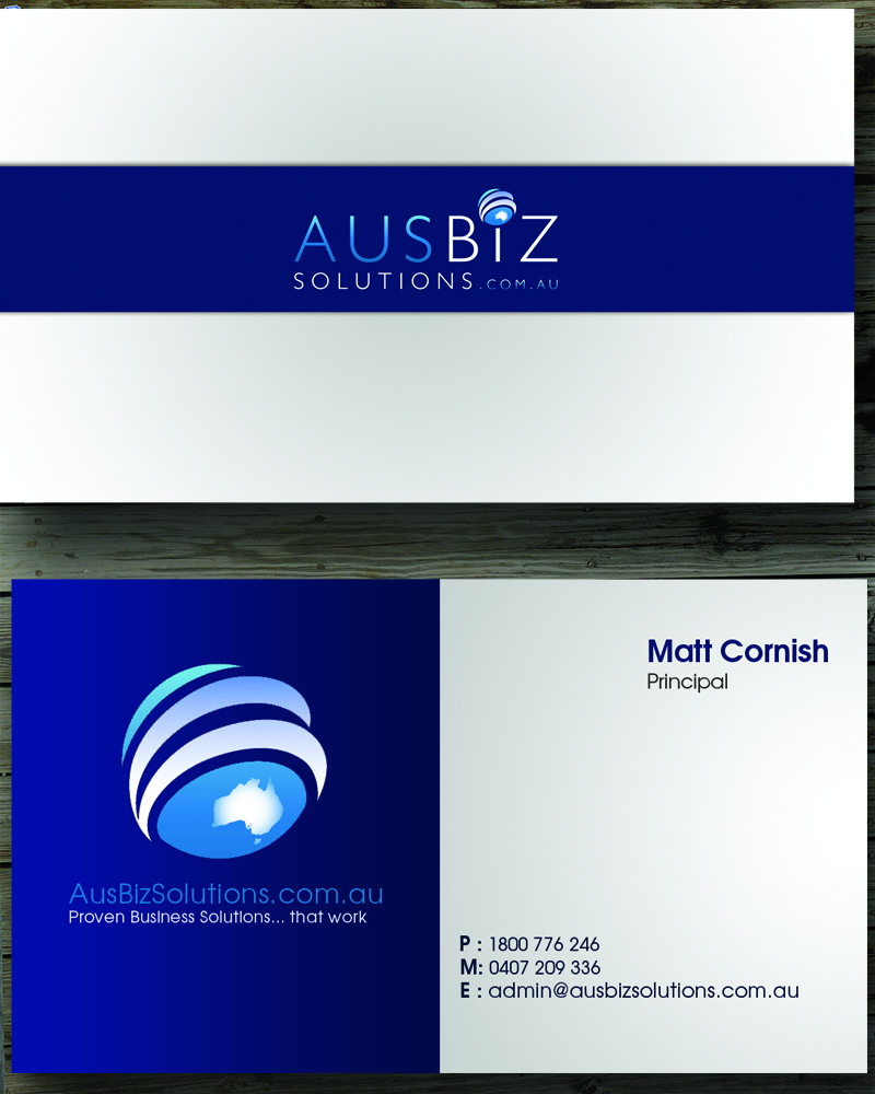 Business Card Design by junaid ahmad for AusBiz Solutions.com.au | Design #2362263