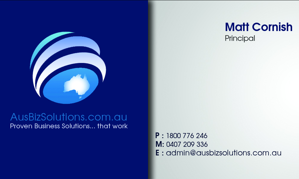 Business Card Design by junaid ahmad for AusBiz Solutions.com.au | Design #2365332