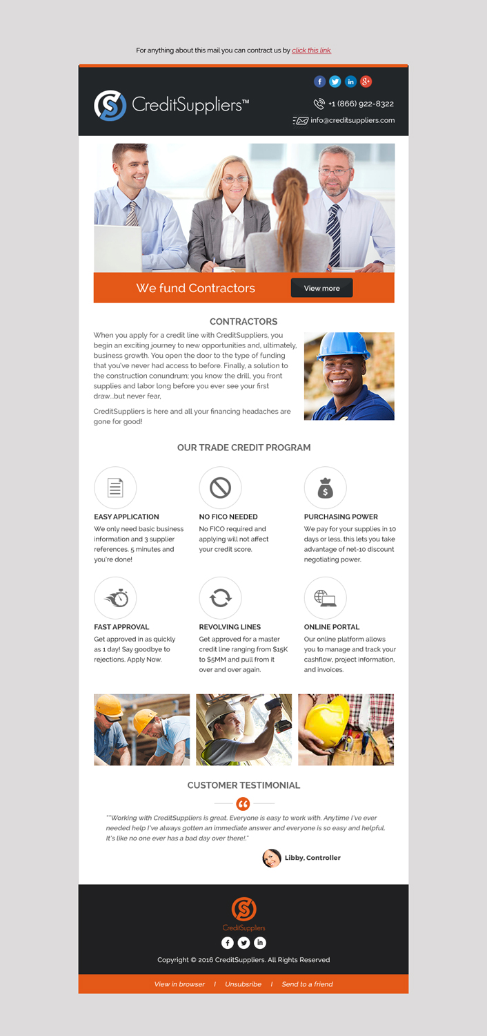 Newsletter-Design von Dabashes Adhikery für CreditSuppliers | Design #11857939