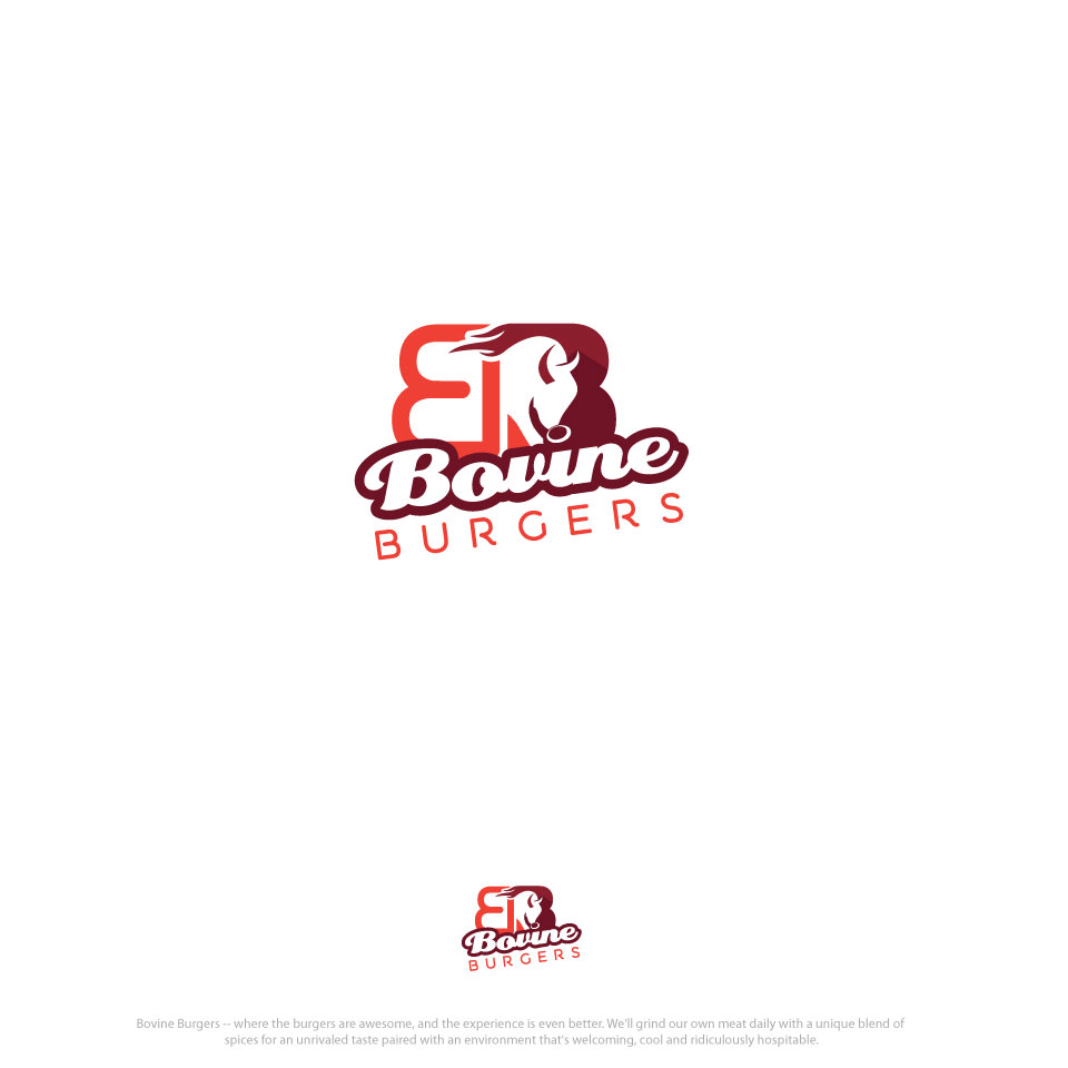 Logo-Design von Logoziner für Bovine Burgers, Inc. | Design #11855760